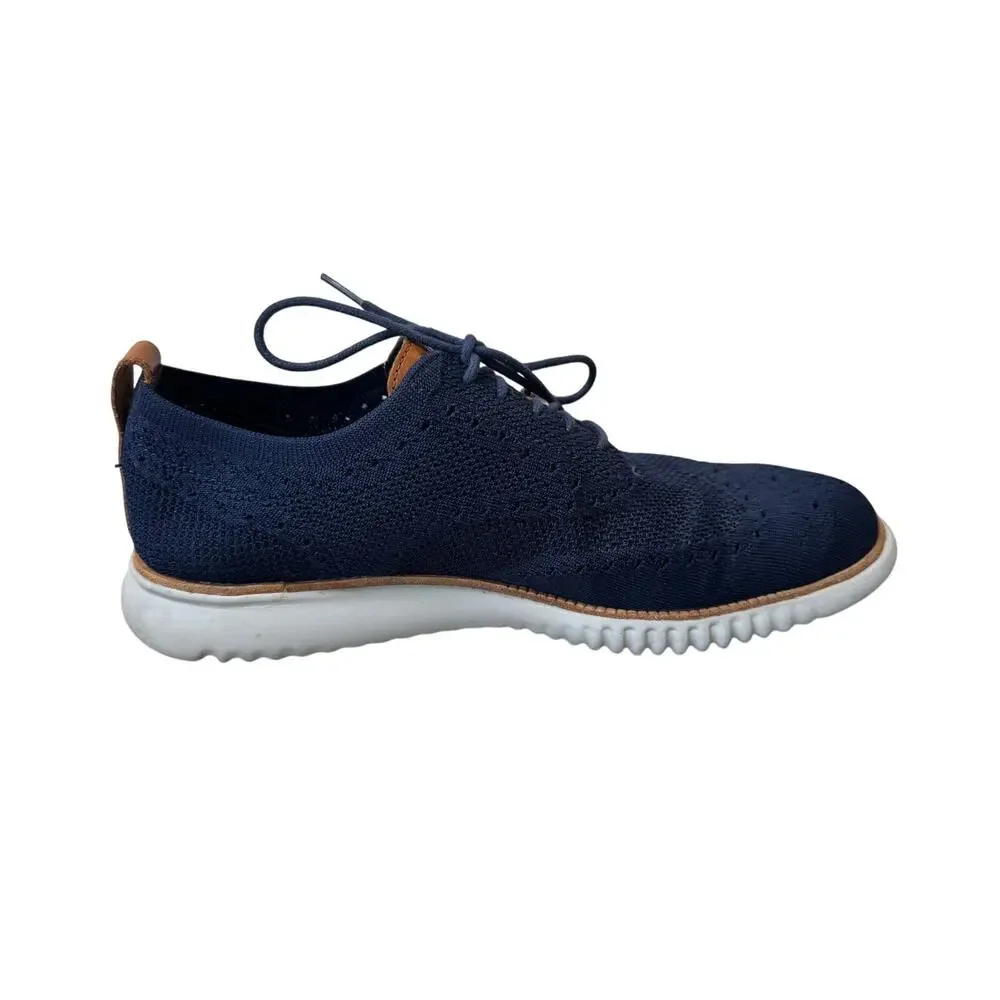 COLE HAAN 2.Zerogrand Laser Wingtip Oxfords, cloth Blue wingtip, sz. 11.5, shoes